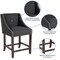 Merrick Lane Taylorsville 24 Inch Counter Height Stool with Nailhead Trim - Set of 2
